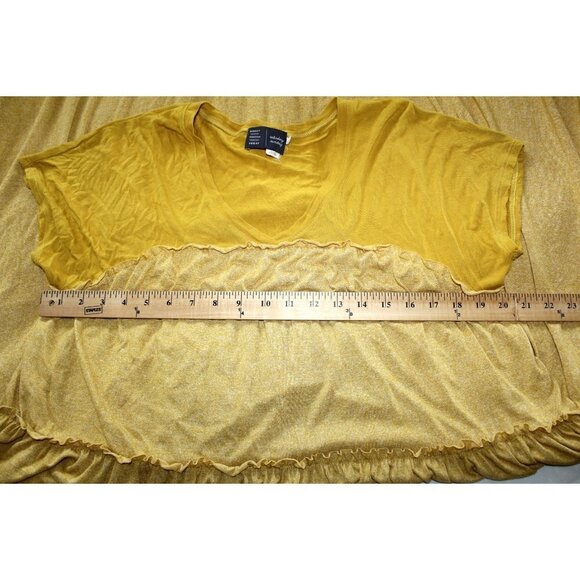Anthropologie Saturday/Sunday Golden Yellow Tiered Midi Dress Size S Cozy - Picture 6 of 7